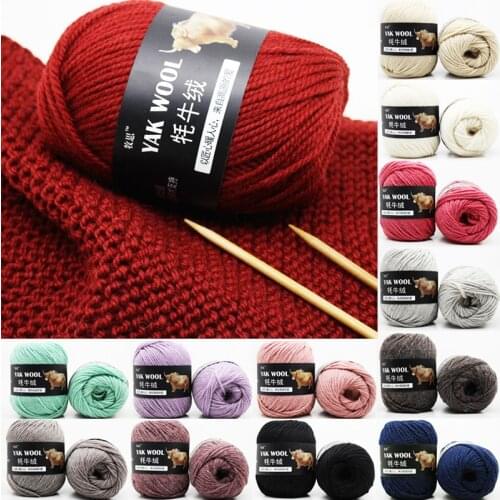 100 g/lot 3.5 mm Fine Quality Yak Wool Blended Thick yarn Suitable For Hand Knitting Scarf Hat Overcoat Worsted Crochet Thread