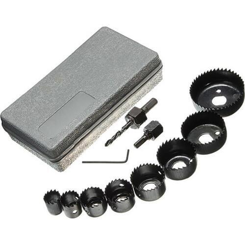 11 Pcs 3/4" - 2 1/2" Hole Saw Drill Bits Wood Sheet HSS Metal Drill Bits Wood Thin Metal Sheet Cutting Tools