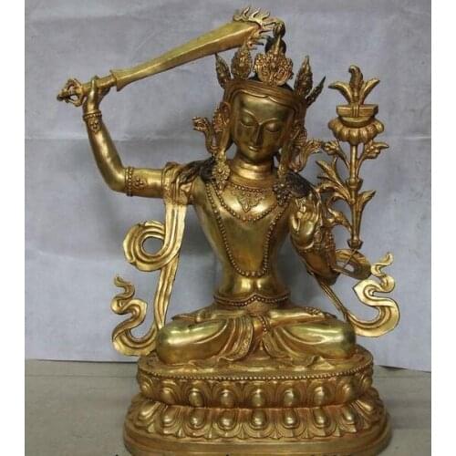 29" Buddhism Temple Copper Brass Bodhisattva Buddha Goddess Statue