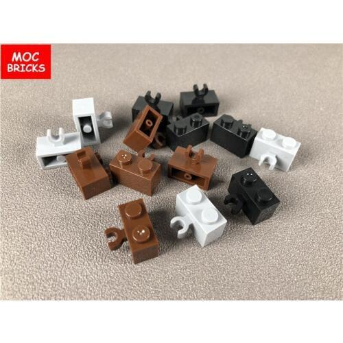 50pcs/lot MOC Bricks Modified Brick 1 x 2 with Vertical Clip fit with 95820 Building Blocks figure Toys for Children Dolls Gifts