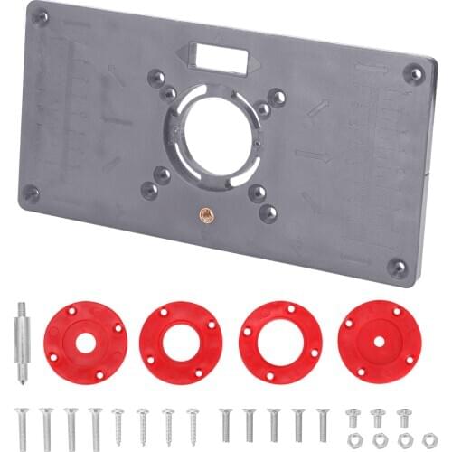 ABS Woodworking Engraving Machine Flip Board Woodworking Benches Table Saw Tool Multifunctional Router Table Plate With 4 Rings