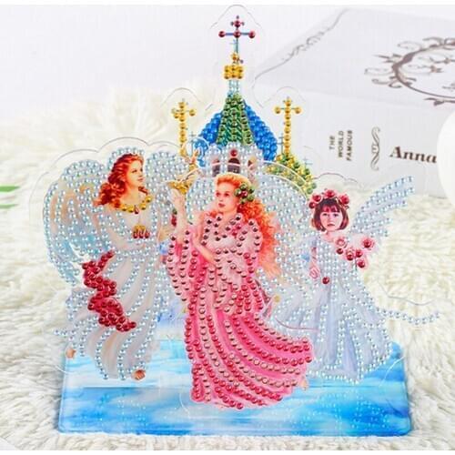 Diamond Painting Angel Girls 5D Shining Rhinestone Acrylic DIY Diamond Embroidery Cross Stitch Child Birthdays Gifts Christmas
