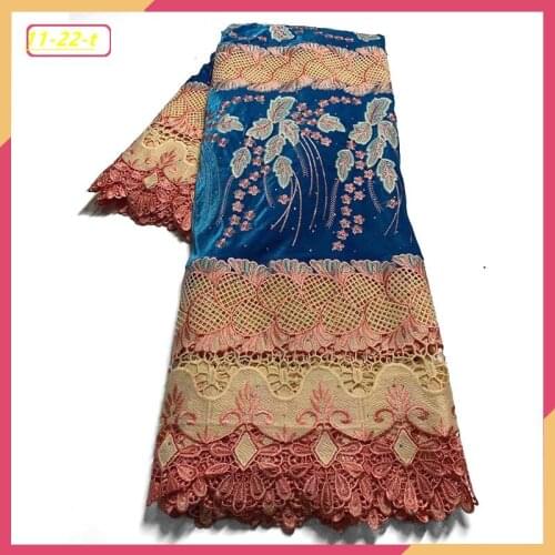 Anna nigerian guipure lace water soluble fabric 2021 high quality embroidered 5 yards/pcs african cord laces mesh fabrics 02