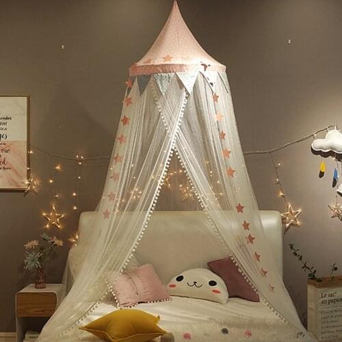 Sale-Princess Bed Canopy Hung Mosquito Net Kids Baby Bed Room Canopy Curtain Tent Mosquito Repellent Tent Insect Reject Canopy