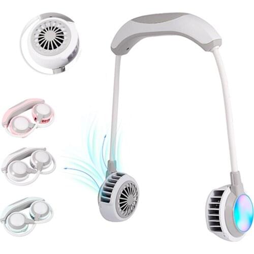 3 Wind Speeds Fan Bladeless Neck Band Hanging Pocket USB Rechargeable Mini Fan Mini Desk Rechargeable Quiet Office
