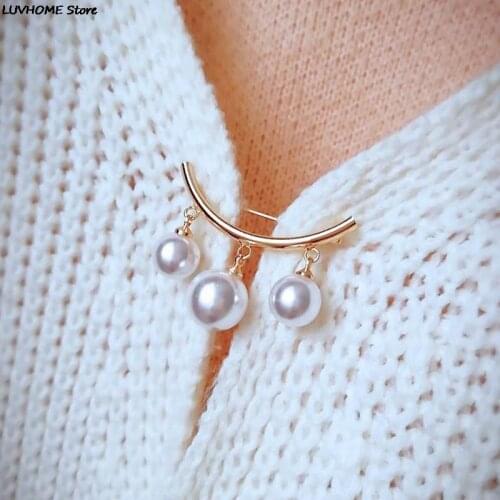 1PC Enamel Pin Golden Fixed Straps Anti Slip Silver Scarf Sweater Valentines Gift Anti-emptied Brooch Cardigan Anti Wearing Pins