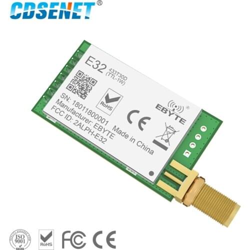 CDSENET SX1278 LoRa 433MHz 30dBm 1W Serial Port Transceiver DIP E32-433T30D1B SMA Long Range 433 MHz rf Transmitter and Receiver
