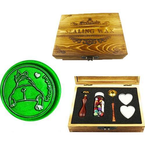 Wonderful Dog Vintage Wedding Invitation Custom Picture Logo Wax Seal Sealing Stamp Sticks Spoon Gift Box Set Kit