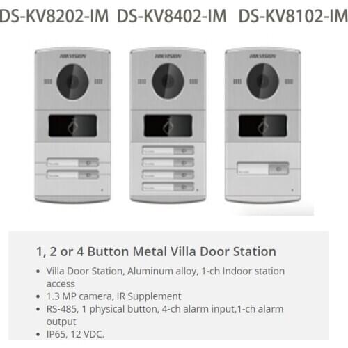DS-KV8102-IM DS-KV8202-IM DS-KV8402-IM hands free Metal network Villa Door Station, video Intercom doorphone 1 2 4 button