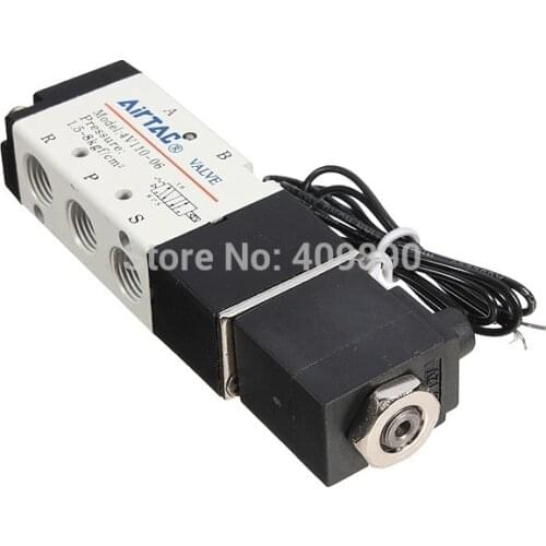 DC 12V 2.5W Solenoid Air Valve 5port 2position BSP 4V110-06 Pilot-operated Type