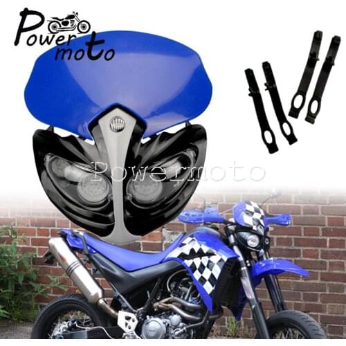 For Yamaha WR250 WR450 R/X 230F Blue MX Enduro Motocross Dirt Bike Supermoto Headlight LED Cyclope Head Light Running Lamp