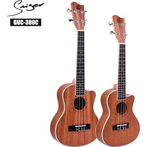 Smiger GUC-300C Sapele 24" Concert Cutaway Hawaii Ukulele Matt For Beginner Profession Gifts Guitar Music Instrument