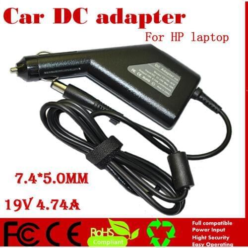 JIGU High quality DC Power Car Adapter Charger 19V 4.74A For HP Laptop 7.4*5.0MM 90W Input DC11-15V max 10A Free shipping