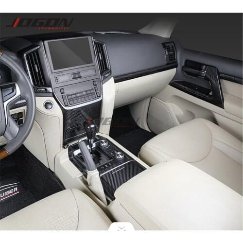 Real Carbon Fiber Car Window Lift button For Toyota Land Cruiser LC200 FJ200 2016-2020 Door handle Gear Knob Head Side Body Trim