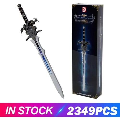 IN STOCK WOW Arthas Menethil Lich King Frostmourne Weapon Model Building Blocks Educational Bricks Toys Kids Christmas Gifts