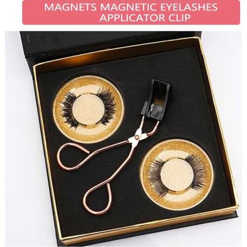 2 Pairs Magnetic Eyelashs set Magnet Handmade Faux Mink Hair Reusable Fake Eyelashes Natural Soft Eyelashes Extension