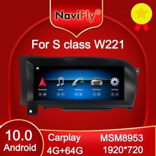 NaviFly 10.25 inch 1920*720 Carplay DSP 4GB Android 10.0 Car DVD GPS for BENZ S W221 W216 CL 2005-2013 S-Class S320 S350 S400