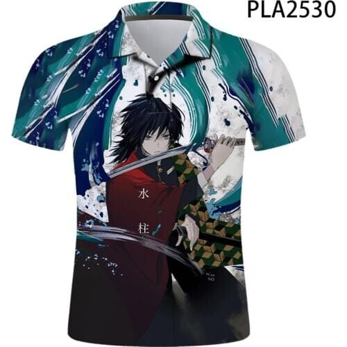 2020 New Kimetsu No Yaiba 3D Printed Men Polo Shirt Fashion Streetwear Casual Polo Homme Harajuku Cool Short Sleeve Ropa