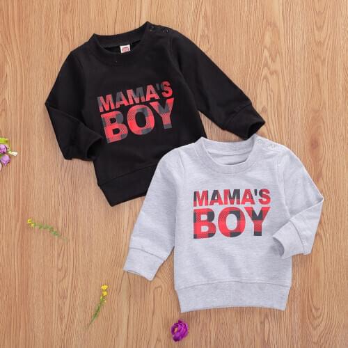 2020 New Hot 0-3Y MAMA Toddler Baby Boy Top Sweatshirt Long Sleeve Letter print Autumn Cotton Clothes Kids Outwear ropa de bebe