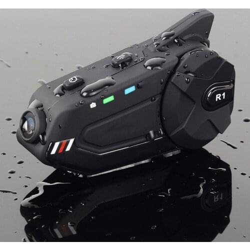 Motorcycle Interphone Head-mounted 6 People Talking Intercom Waterproof HD Recorder Scooter Accessories