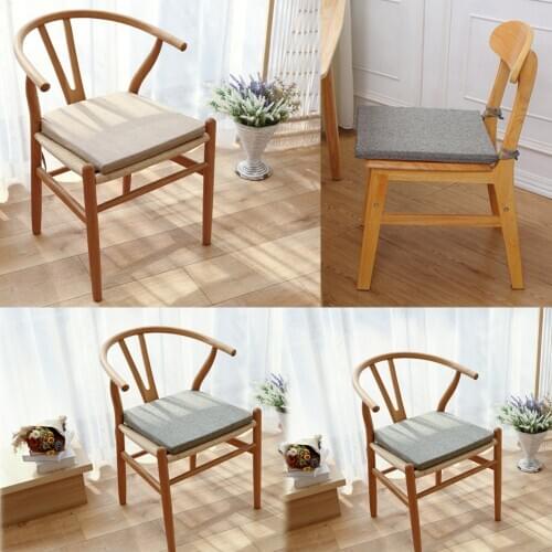 Chair Seat Cushion Chair Pads Seat Pad Breathable Flax Pad Seat Cushion Sponge Non-slip Washable Office Seat Pads Chair Cushion