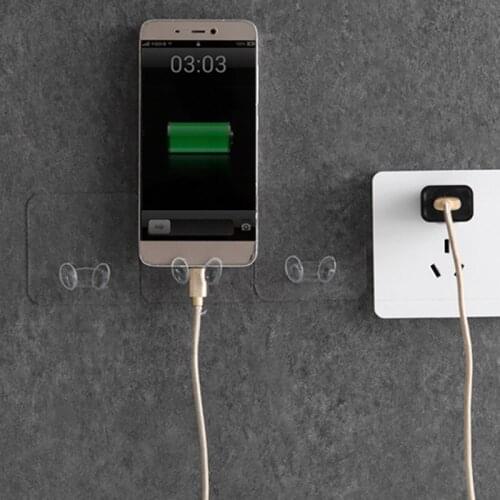 Transparent Plug Wall Mount Bracket Kitchen Wall Strong Paste Adhesive Hooks Socket Hooks