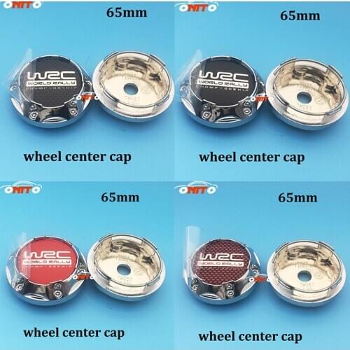 Wholesale 20pcs/lot 65mm Wheel Dust-proof emblem covers Car Styling black red color WRC logo Car wheel center cap car styling