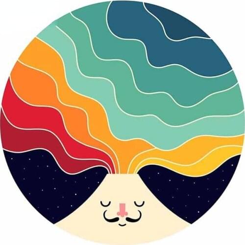 13cm x 12.7cm for Volcano Eruption Rainbow Car Stickers Refrigerator Windshield Decal Personality RV Car Assessoires