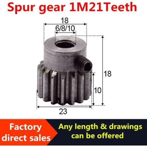1pcs M1 21teeth modulus gear 6/7/8/10mm reduction gears modulus gear DIY Micro Motor Transmission Parts Gear Box Mating Parts