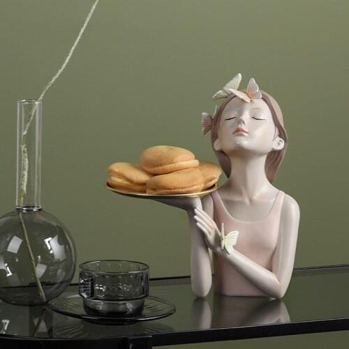 Nordic Resin Statue Coffee Girl Home Decor Accessories Crafts Not Big Figurines for Interior Living Room Decoration Holiday Gift