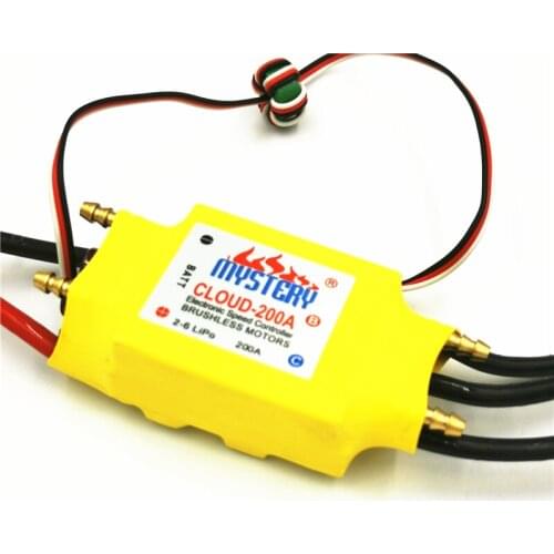 Free shipping Mystery Cloud 200A ESC with 5A UBEC brushless ESC Speed Controller for rc boat /RC Helicopter Airplane