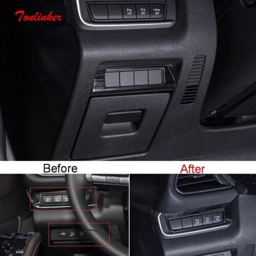 Tonlinker Interior Car Headlight Control Cover Stickers for MAZDA CX30 2020 Car Styling 1 PCS Stainless steel Cover Stickers