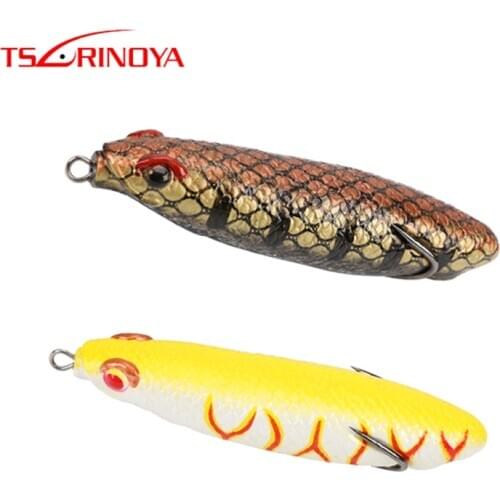 TSURINOYA DL-163 90mm 16.5g Long Casting Soft Pencil Frog Fishing Lure Top Water Double Hooks Artificial Pencil Frog Lure Bait