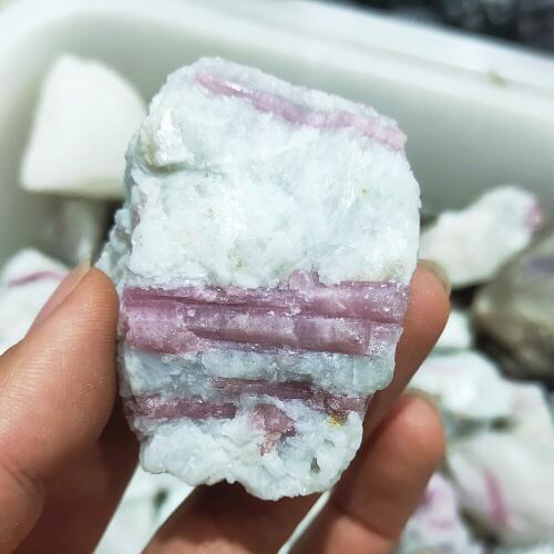 Tourmaline quartz specimen Natural Red tourmaline crystal Mineral samples Healing 100g