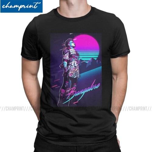 Awesome Apex Legends Bangalore 80s Retro Vaporwave Poster T-Shirt Men T Shirt Short Sleeve Tee Shirt Gift Idea Clothing