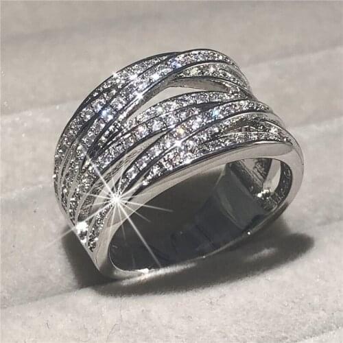High quality Authentic 925 silver Rings for Women men style pave Simulated diamond 10kt white gold Plated ring set Jewelry