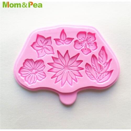 XK394 Flower & Leaf Shaped Silicone Mold Gum Paste Chocolate Ornamental Fondant Mould Cake Decoration Tools