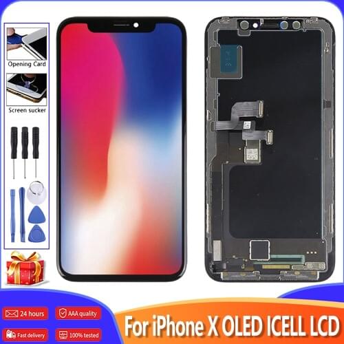 No Dead Pixels For iPhone X LCD Display OLED/Incell/TFT For iPhone X 10 LCD Touch Screen AAA Quality ZY GX Digitizer Replacement
