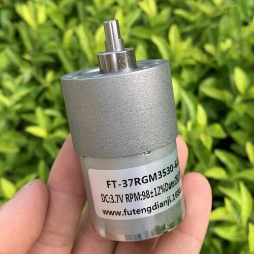 DC 3V-7.4V Gear Motor Metal Gearbox Flat Shaft High Torque 37RGM530 Electric Toy Intelligent Machine Robot Model 3.7V 6V