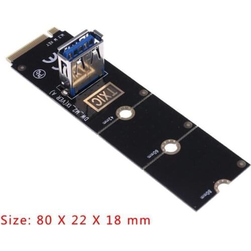 1PC NGFF M.2 To USB3.0 PCI-E 16X Slot Adapter Card M2 Slot Extender For BTC/ETH Mining