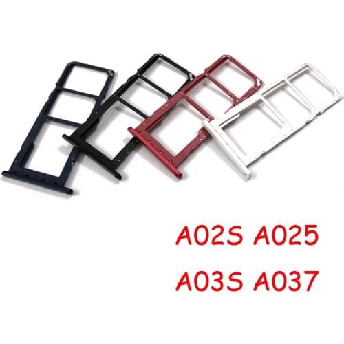 10pcs Sim Tray Holder For samsung A02S SIM Card Tray Slot Holder Adapter Socket Repair Parts