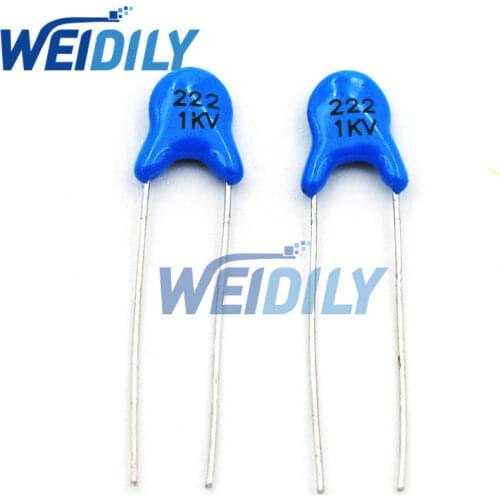 100PCS/LOT 1KV 222 2.2NF High Voltage Ceramic Capacitors DIP Capacitance 1000V 2.2nf