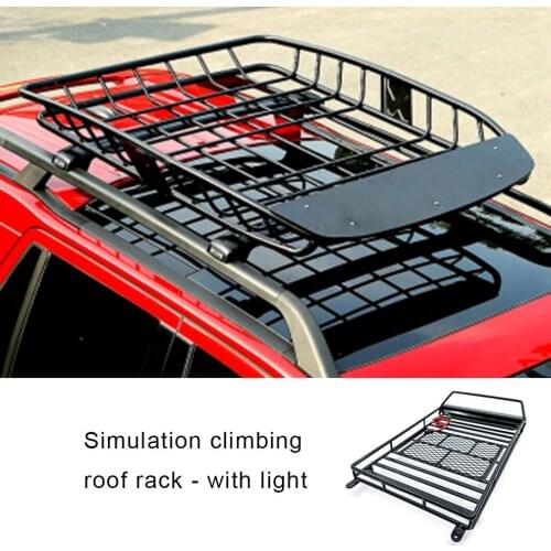 2019 Metal Roof Rack Luggage Carrier with 36 LED Spotlight bar For 1/10 RC Crawler Traxxas Trx4 RC4WD Wrangler Axial Scx10
