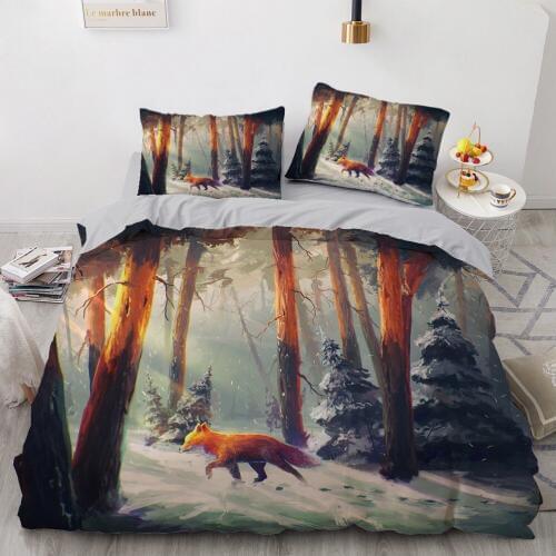 3D Bedding Sets Animal Fox Duvet Quilt Cover Set Comforter Bed Linen Pillowcase King Queen Full 220*230 230*230 Home Texitle