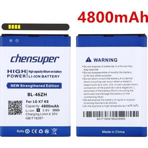 Chensuper BL-46ZH Battery for LG AS330 K332 K350N K371 K373 K7 K8 K8V K89 LS675 LS675 M1 M1V MS330 US375 X210 4800mAh