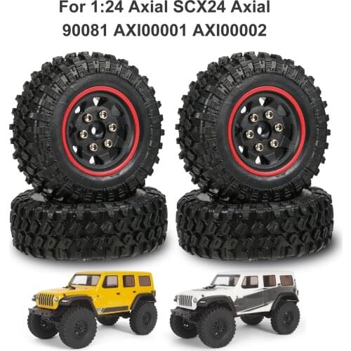 AUSTAR 4PCS RC Tires Rubber Tire for 1/24 RC Buggy Off-road Car for Axial SCX24 Axial 90081 AXI00001 AXI00002 Upgrade Parts