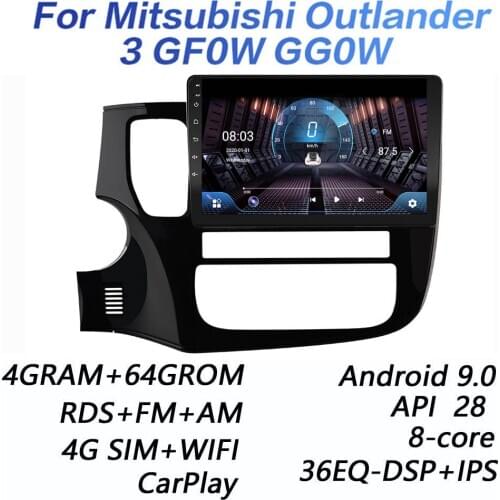 4G+64G DSP 2 din Android 9.0 4G NET Car Radio Multimedia Video Player for Mitsubishi Outlander 3 GF0W GG0W 2012-2018 carplay