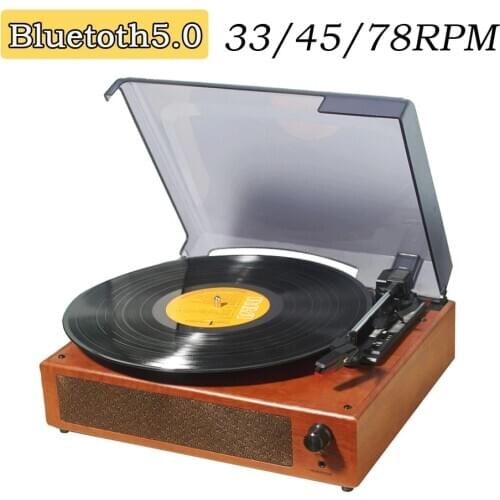 Bluetooth speaker retro phonograph gramophone vinyl record player Classic turntable playback Built-in Stereo Speaker 33/45/78RPM