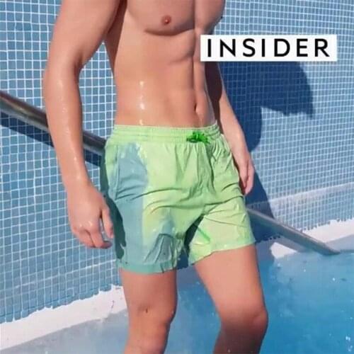 2021 Quick Dry Beach Shorts Men Magical Color Change Swimming Short Trunks Summer Swimsuit Swimwear Shorts