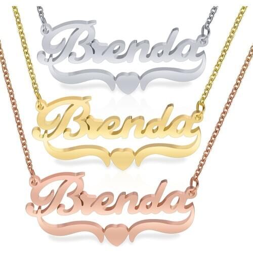 Gold Color Stainless Steel English Lettered Clavicle Chain Name Necklace Holiday Gift Custom Jewelry
